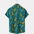 thumbnail image 5 of ZCFZJW Mens Casual Button Down Graphic T-Shirts Trendy Summer Short Sleeve Lapel Collar V Neck Bowling Shirts Tropical Beach Hawaiian Tops Green XXXL, 5 of 5