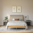 thumbnail image 3 of DHP Dacin Wood Bed Frame with Upholstered Headboard, Queen, Beige Linen, 3 of 18