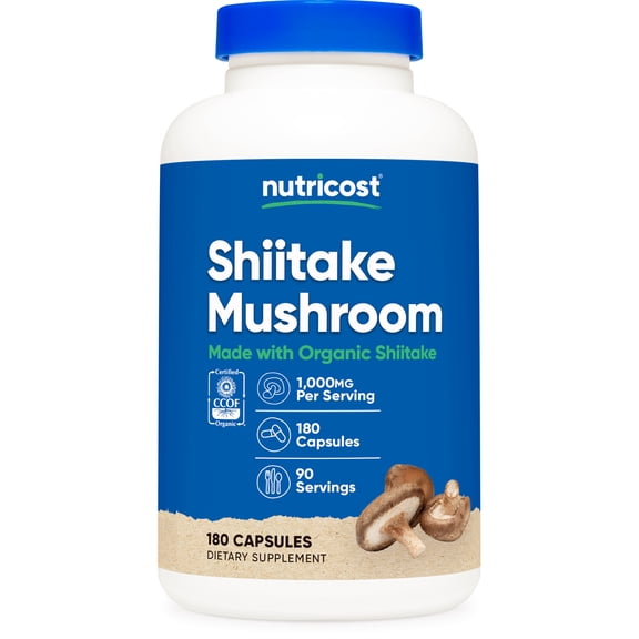 Nutricost Shiitake Mushroom Supplement Capsules 1000mg, 90 Servings