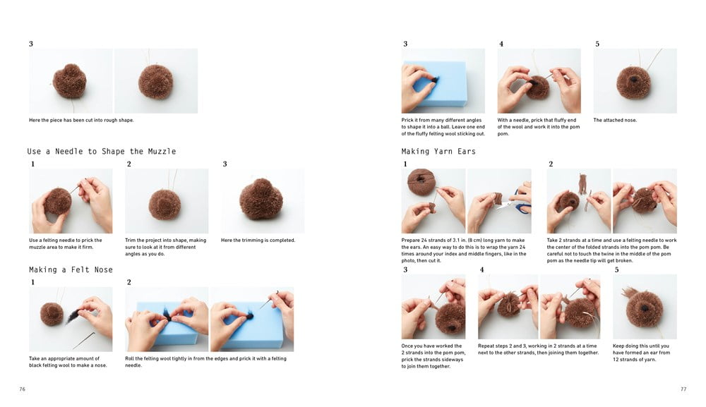 Pom Pom Animals 45 Easy And Adorable Projects Made From Wool Paperback Walmart Com Walmart Com