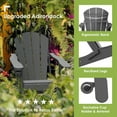 thumbnail image 5 of Folding Adirondack Chair HDPE Weather Resistant Patio Chairs w/Cup Holder for Fire Pit, Deck, Outdoor, Grey(Set of 4), 5 of 6