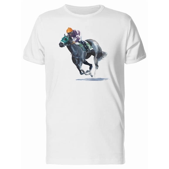 Painting Of Horse Racing Jockey Tee Men's -Image by Shutterstock