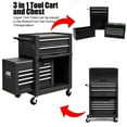 thumbnail image 4 of Aukfa Tool Box, 3 in 1 Steel Rolling Tool Chest w/ 6-Drawers & 2 Cabinet for Garage Workshop, Black, 4 of 17