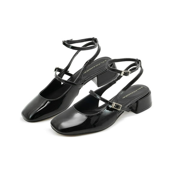 Zapatilla elegante Salamandra para Mujer Formal charol negro 23.5