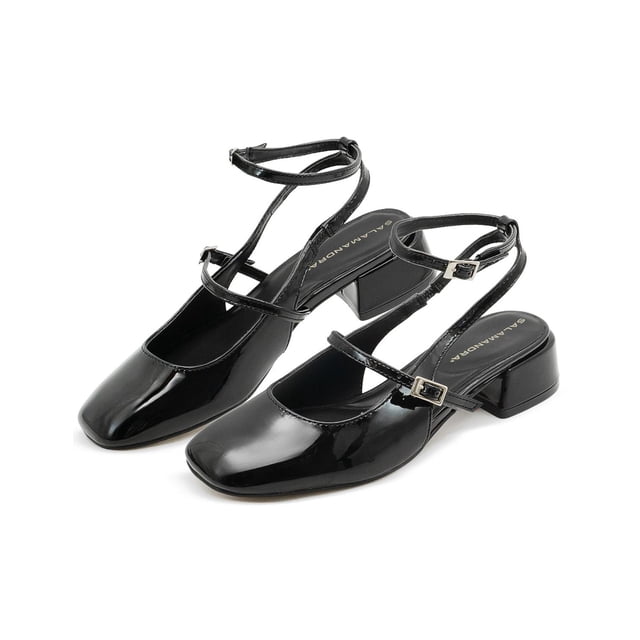 Zapatilla elegante Salamandra para Mujer Formal charol negro 23.5