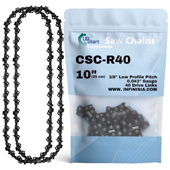 2-Pack 10-Inch Chainsaw Chain R40 Replacement for Cub Cadet Pole Saw PS26 - (10", 3/8", .043", 40 DL)