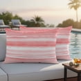 thumbnail image 4 of Outdoor Waterproof Pillow Covers Modern Pink Ombre Ocean Wave Decorative Throw Pillow Protectors,Pillowcase Cushion Cases for Patio Sofa Garden Couch,20x12in,Pack of 2, 4 of 14