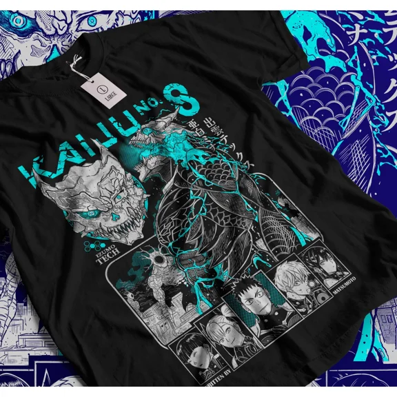 Kaiju no 8 T-shirt Mina Shiro kaij Gift Manga Best Anime Graphic Tee Black 135 | eBay