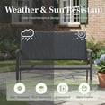 thumbnail image 4 of YODOLLA Outdoor Wicker Patio Bench, Rattan Loveseat with Backrest and Armrests, Black, 4 of 9