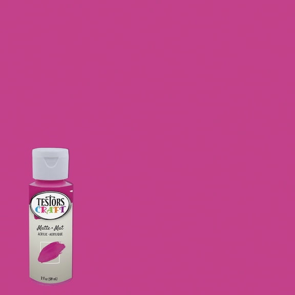 Testors 2 Oz. Acrylic Matte Craft Paint, Fuschia 292422A