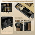 thumbnail image 4 of CoSoTower Kitchen Island Cart with Charging Station and Drop Leaf, Kitchen Island Table on Wheels with Trash Can Cabinet, Black, 4 of 7