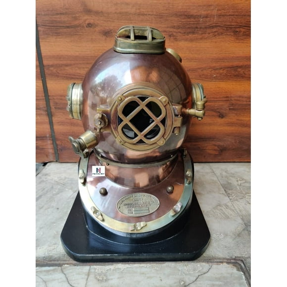 Solid Copper Antique Vintage Diving Divers Helmet