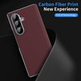 thumbnail image 2 of Dteck PU Leather Case for Samsung Galaxy Z Fold 7, Luxury Carbon Fiber Texture Plating Flip Cover Slim Hard Back Anti-Scratch Case, Red, 2 of 7