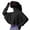 Black, variant on MOJOGO Women's Hooded Rush Guard Jackets Cooling Fabric Tops with Face Shield Loose Batwing Sleeve Sun Protection Jackets for Outdoor Driving Cycling Gray Free Size