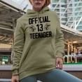thumbnail image 2 of Official 13 Teenager, 13th Birthday Celebrant, Sand Hooded Sweatshirt or Hoodie, XL, 2 of 5