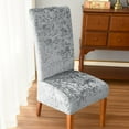 thumbnail image 3 of Chair Protective Cover Highly Elastic Solid Color Wear Resistant Lint Free Non-Slip Decorative Polyester Thickened Elastic Dining Table Chair Cover for Dining Room, 3 of 8