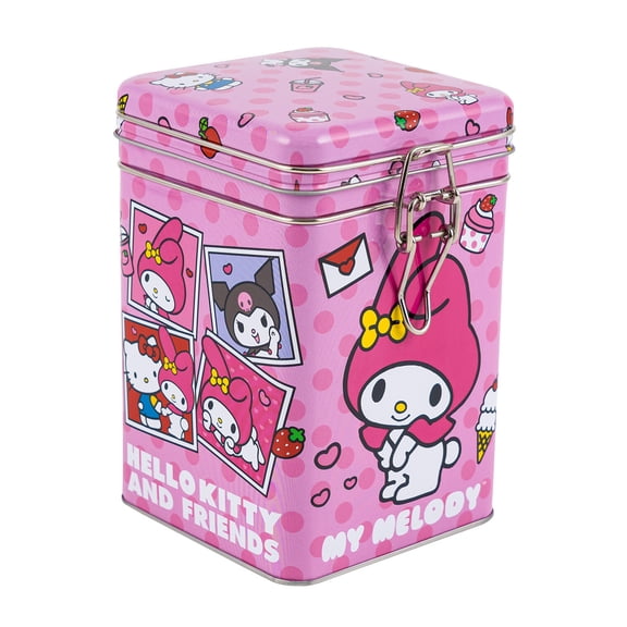 Hello Kitty Pink and Red Rectangular Lock Top Canister, 97379