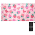 thumbnail image 2 of GZHJMY 71x31In Absorbent Quick Drying Beach Towel, Delicate and Easy to Wipe, for Beach Swimming Pools, Bathrooms, Travel and Sports with Mesh Storage Bag-Strawberry Flower, 2 of 7