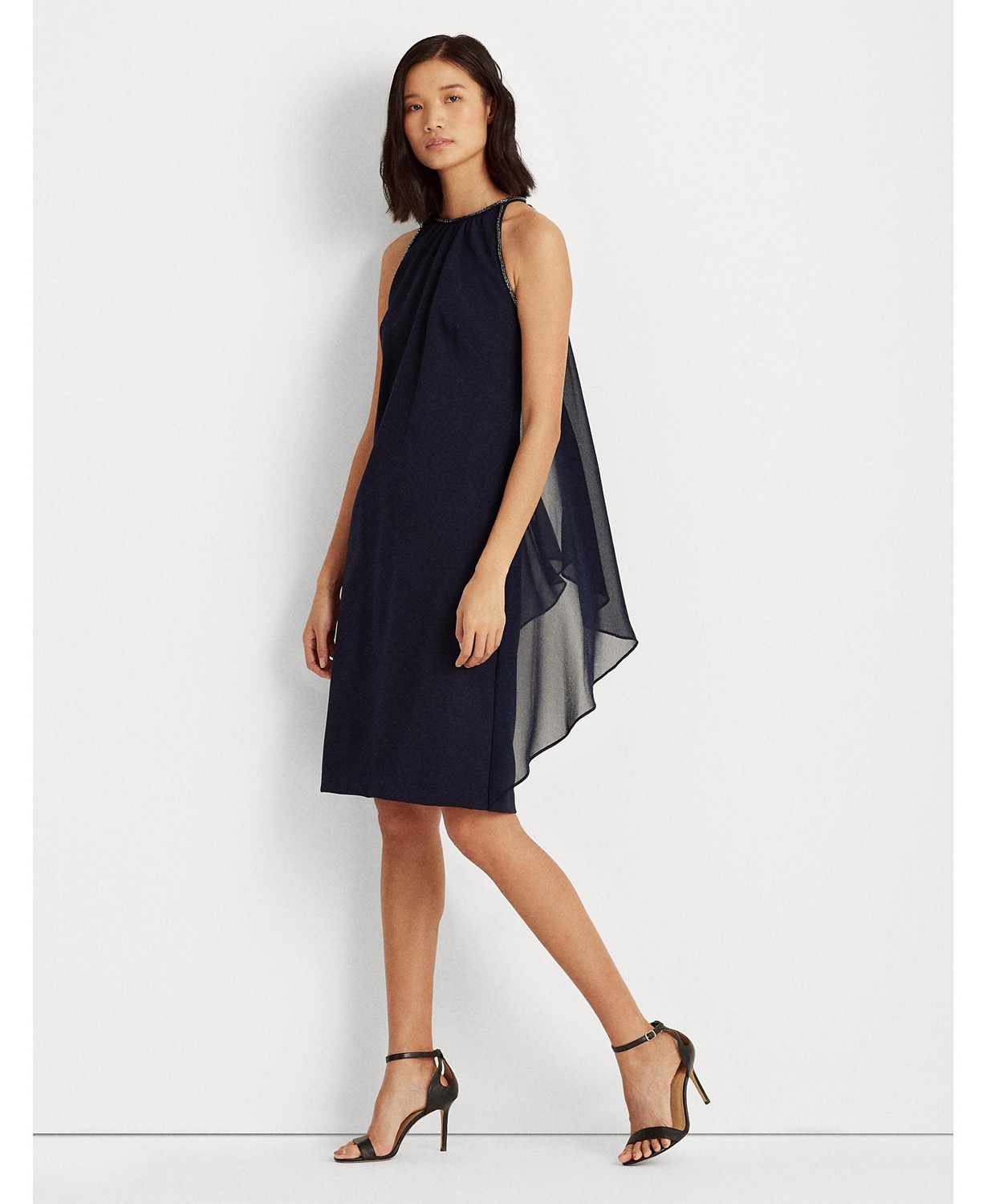 ralph lauren navy blue cocktail dress