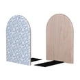 thumbnail image 2 of Lsque Gray White Floral Printed Wood Bookends,Non-Skid Bookend for Shelves,Heavy Duty Support Bookends,Non-Slip Foam Pads for Office, Home, and Library,1 Pair, 2 of 8