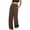 Coffee, variant on lmcalzta Womens High Waisted Pants Stright Wide Leg Knit Cotton Casual Trousers with Pockets