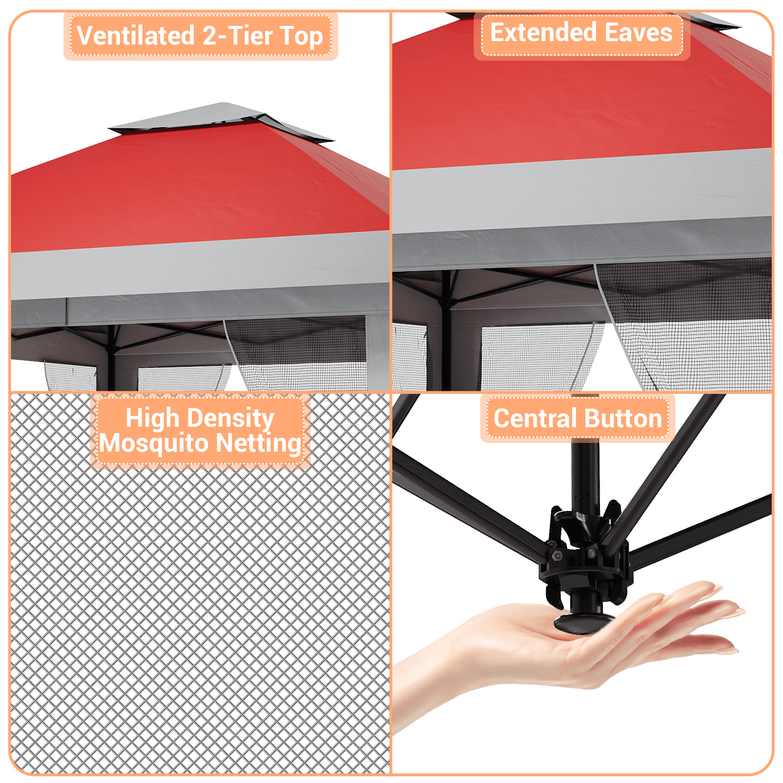 GOGRANT 13 x 13 Pop-up Gazebos, Adjustable Height