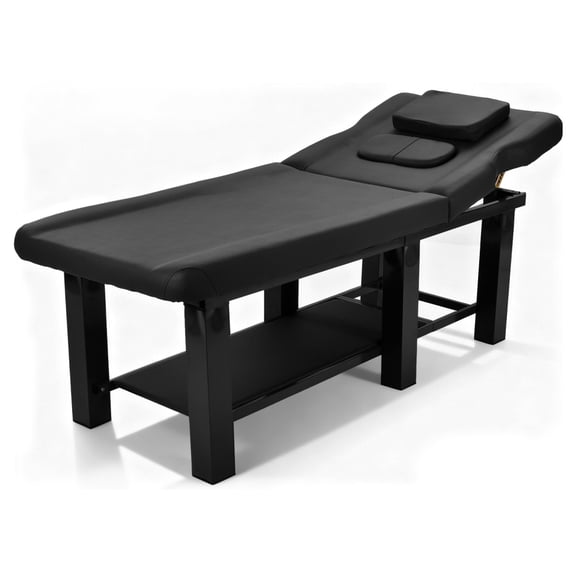 Professional Massage Bed 73 Inch, Table Salon, Faux Leather Stationary Physical Therapy Table, Spa Facial with Adjustable Backrest, Steel Frame