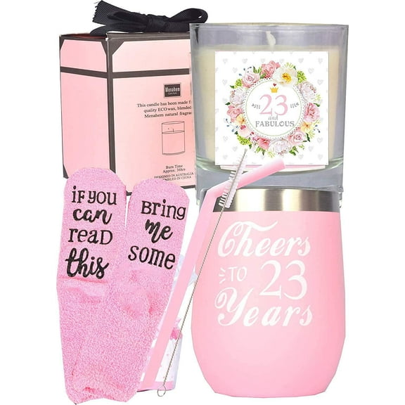 MEANT2TOBE 23rd Birthday Bundle: Tumbler, Decorations & Gifts for Women - Perfect Ideas for Turning 23 & Celebrating the 23 Year Old Woman!