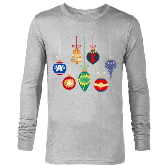 Marvel Holiday Christmas Avengers Team Festive Ornaments - Long Sleeve T-Shirt for Men - Customized-Athletic Heather
