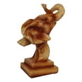 thumbnail image 6 of Small Safari Wildlife Elephant Bust With Trunk Up Faux Wood Carving Figurine, 6 of 8