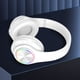 thumbnail image 4 of Auriculares supraaurales plegables con LED blanco con Bluetooth 5.0, subwoofer, micrófono integrado, llamada inalámbrica, cancelación de ruido estéreo, almohadillas suaves para las orejas, 4 of 4