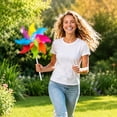thumbnail image 3 of 10 Pack Rainbow Pinwheel, Pinwheels for Kids, Pinwheels for Yard and Garden, Kids Party Decoration, Home Picnic Party Decorations No Assembly Required, 3 of 6