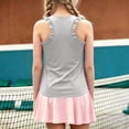 thumbnail image 5 of KHONTS Girls Summer Workout Tank Tops Ruffle Sleeveless Racerback Crewneck Casual Loose Activewear White 160, 5 of 7