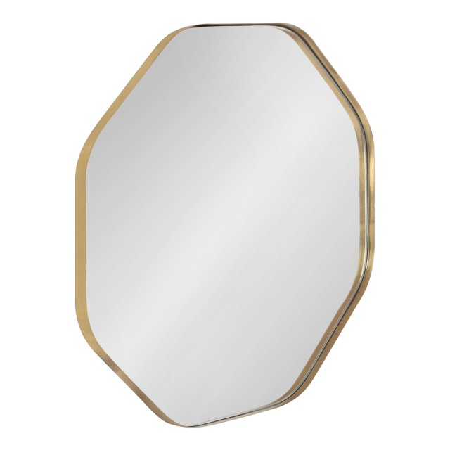 Kate and Laurel Rollo Octagon Framed Wall Mirror, Gold 24x24