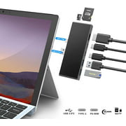 Surface Pro 7 USB C Docking Station, 7-in-2 Surface Pro Hub Adapter with 4K HDMI, 2 USB C PD Charging, 2 USB 3.0