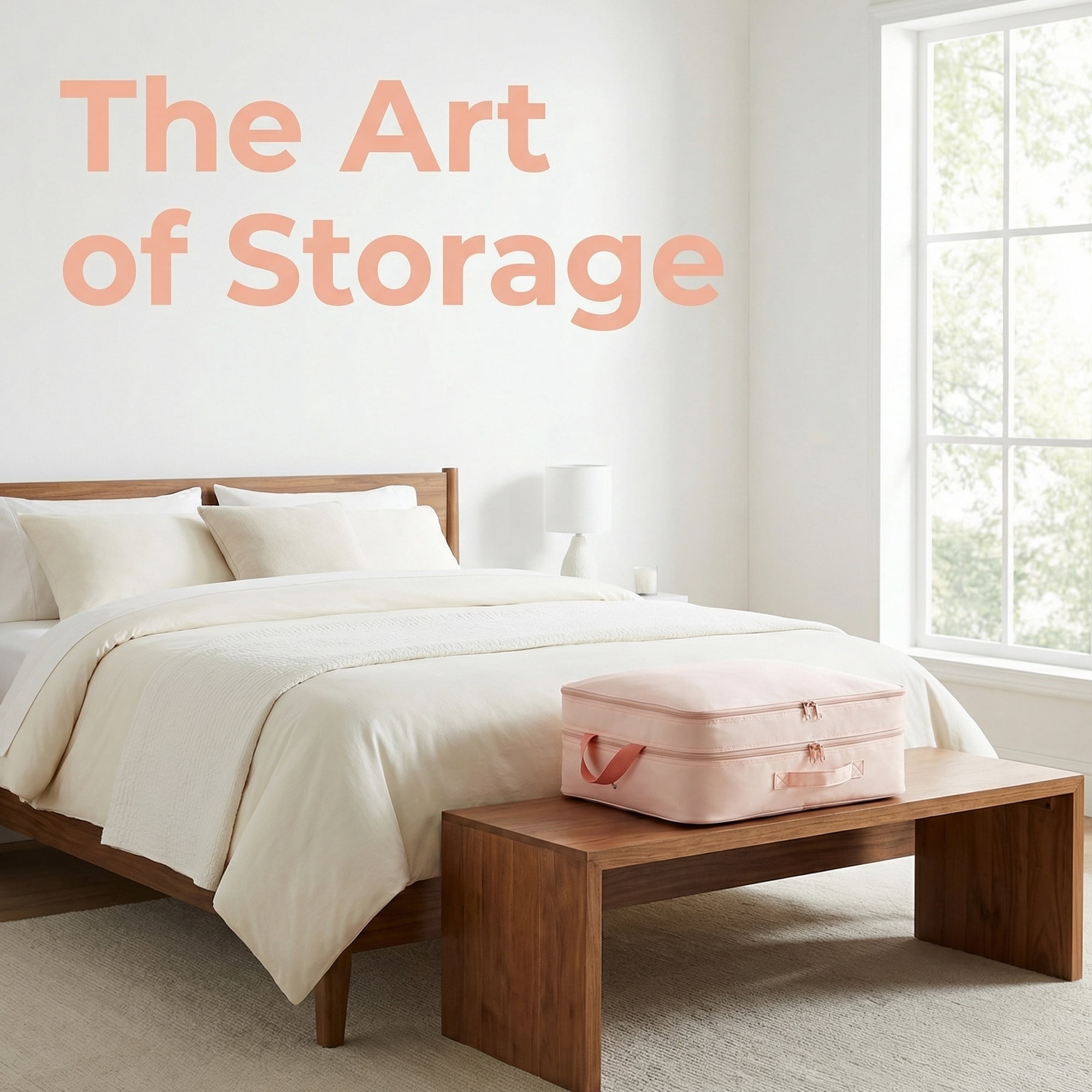 Unique Bargains Clothes Storage Bags for Organizing Bedroom Light Pink 19.7"x15.7"x11.8"