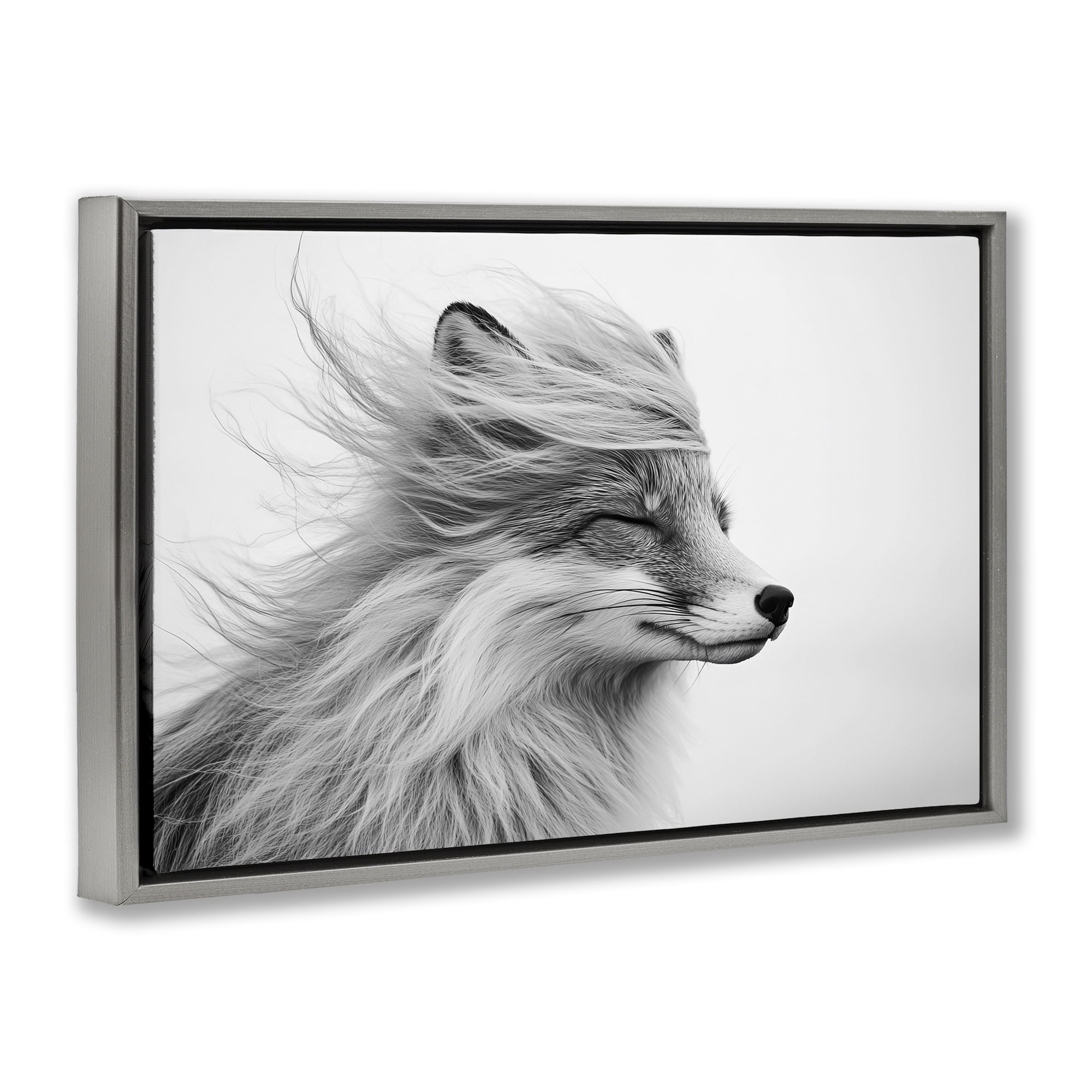 Stupell Industries Easy Breezy Fox Gray Framed Floater Canvas Wall Art, design by Tina LeCour