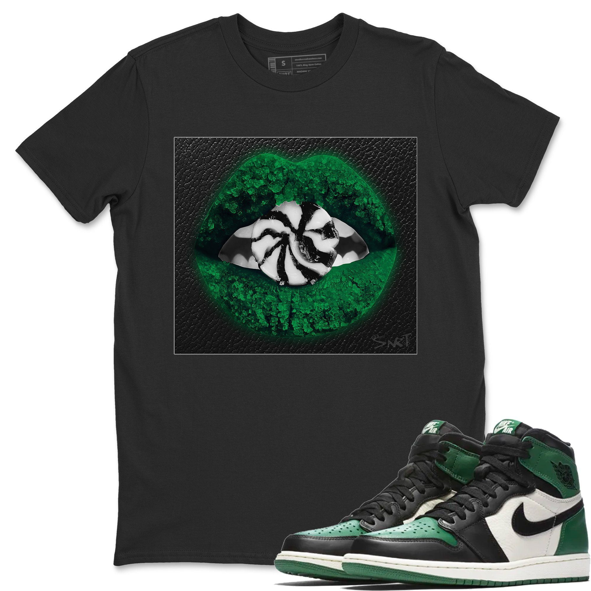 Lips Candy T-Shirt AJ1 Pine Green Kicks Matching Tops - Jordan 1 Sneakers  Outfit (Black / Medium) - Walmart.com