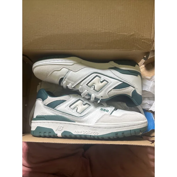 New Balance 550 Vintage Teal Green White Casual Sneakers BB550STA Men's 7.5
