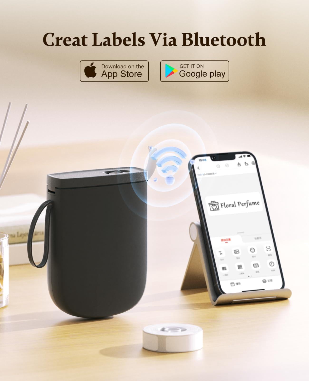 300 Dpi D11 Label Maker Machine With 1 Tape  Mini Portable Printer Thermal Sticker Labeler For Office Home Kitchen School Organization Black