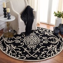 Safavieh Soho Aras Abstract Area Rug, Black/Ivory, 6' x 6' Round