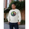 thumbnail image 3 of Old Glory Mens Tie Dye Peace Sign Distressed Halftone Long Sleeve Graphic T Shirt, 3 of 6
