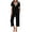 Outfit Sets Women Summer-Black, variant on Homenesgenics 2 Piece Outfit for Women Plus Size 2PC Fashion Woman V Neck Lace Short Sleeve Blouse  Loose Pockets Pants Sets Black L