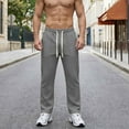 thumbnail image 2 of Inleife Stretch Pants for Men Solid Color Relaxed Fit Fashion Casual Sports Pants, 2 of 6