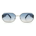 thumbnail image 5 of Womens Retro Dad Fashion Metal Rim Octagonal Rectangle Classy Sunglasses Gold - Blue Beige, 5 of 8