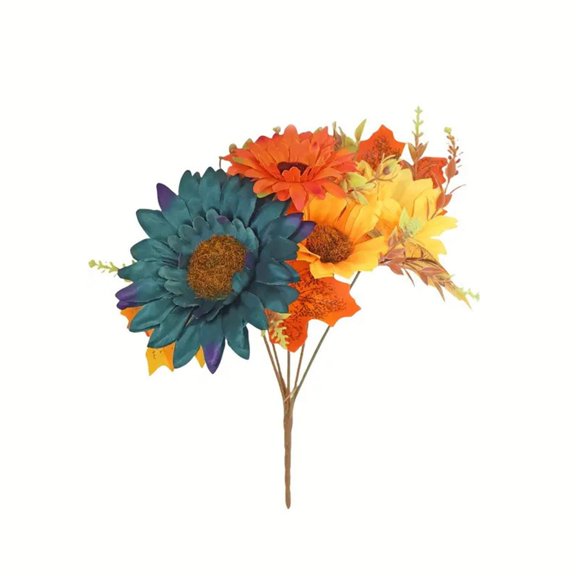 Artificial Spring Flowers Bouquet, Wildflower Flower with Sunflowers Daisy, Silk Flower Arrangements, Fake Flowers for Home Wedding Table Centerpieces Decor, Holiday Fall Bouquet