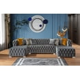 thumbnail image 5 of Portofino Silver Velvet Double Chaise Sectional, 5 of 7