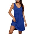 thumbnail image 2 of SOOMLON Short Dresses for Women Plus Size Sleeveless V Neck Sundress A Line Tank Dresses with Pockets Summer Outdoor Dress, 2 of 7