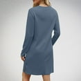 thumbnail image 4 of Diufon Womens Fall Sweatshirts Dresses Round Neck Long Sleeve Mini Dress Side Hem Split Dress, 4 of 7