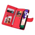 thumbnail image 2 of Case for Samsung Galaxy A22 5G Cover Zipper Pocket Wallet Case Magnetic Protective - Red, 2 of 5